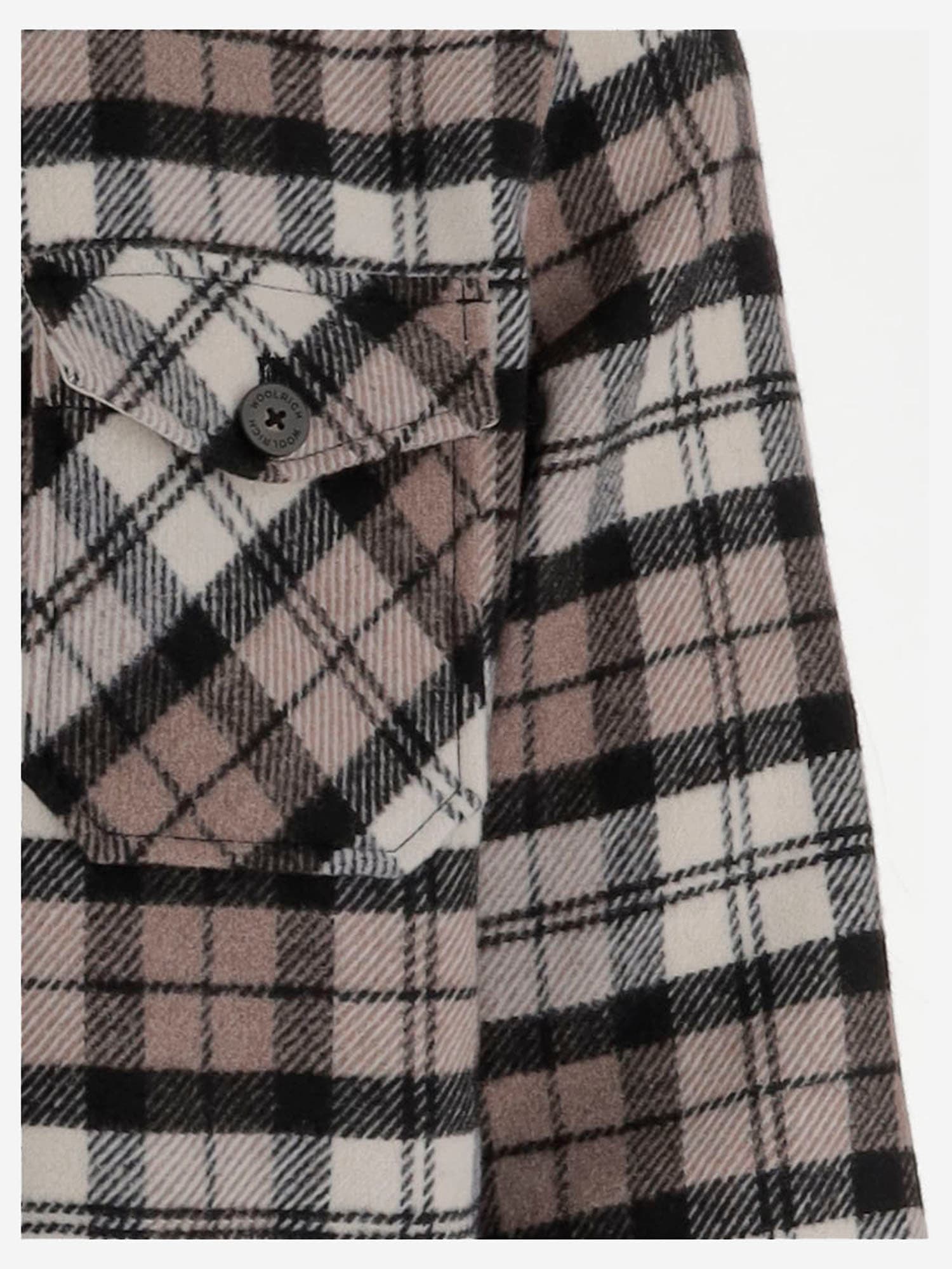 Woolrich Wool Blend Shirt With Check Pattern In Burgundy