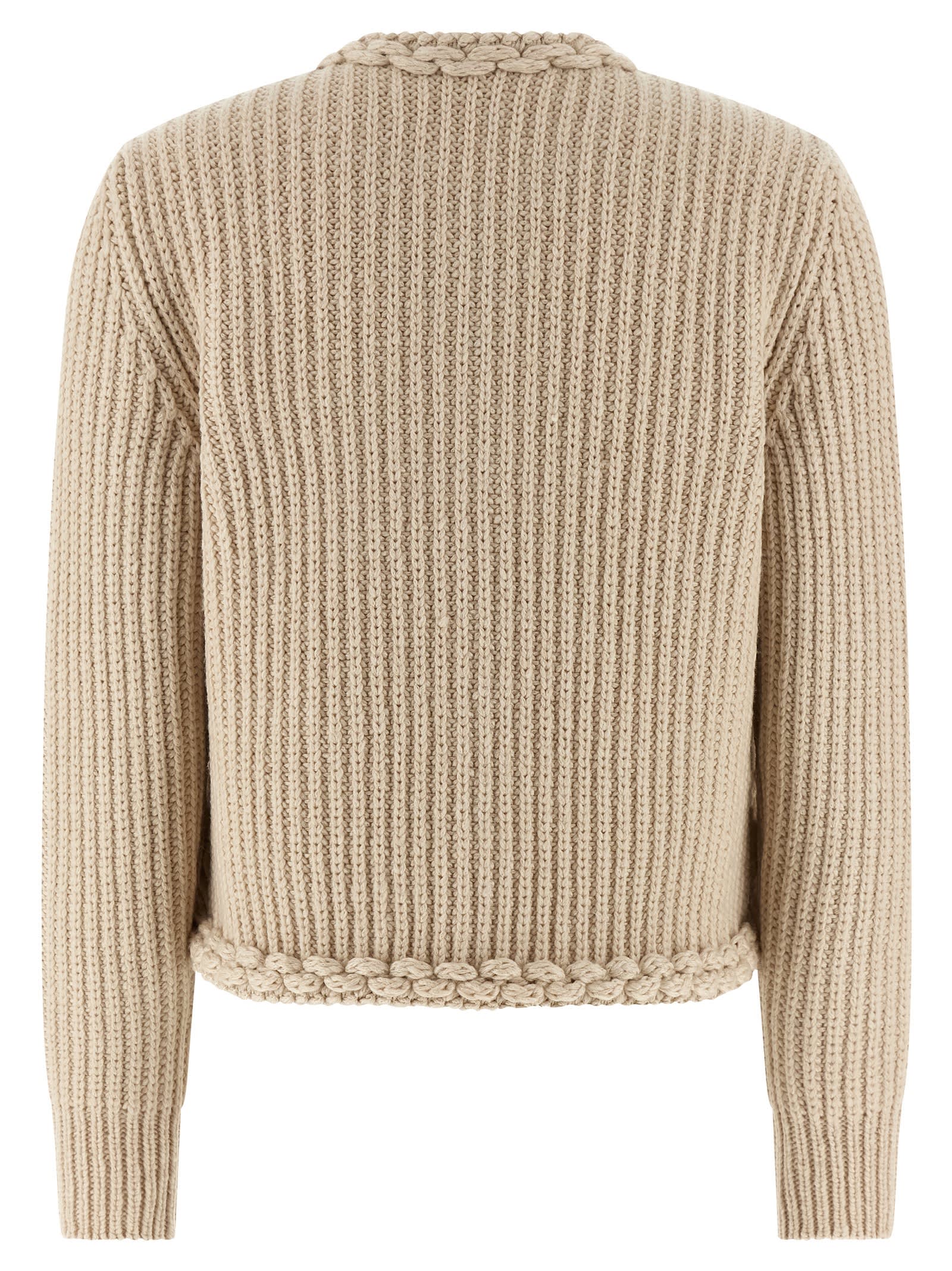 Moncler Padded Cardigan Sweaters And Cardigans Beige In Brown