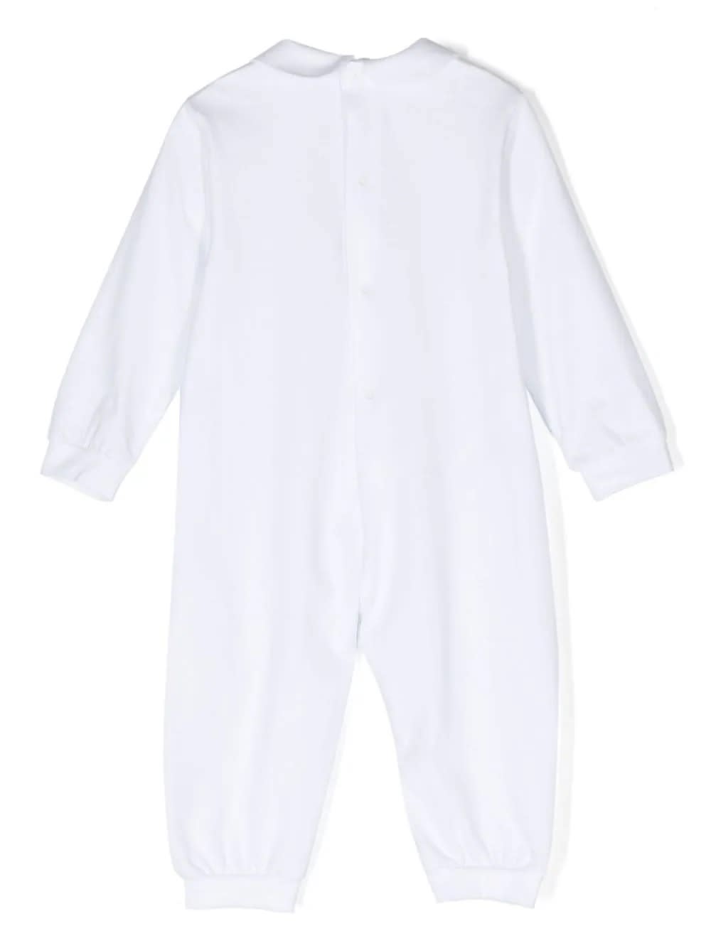 Shop Il Gufo White Stretch Jersey Playsuit With Rabbit Motif