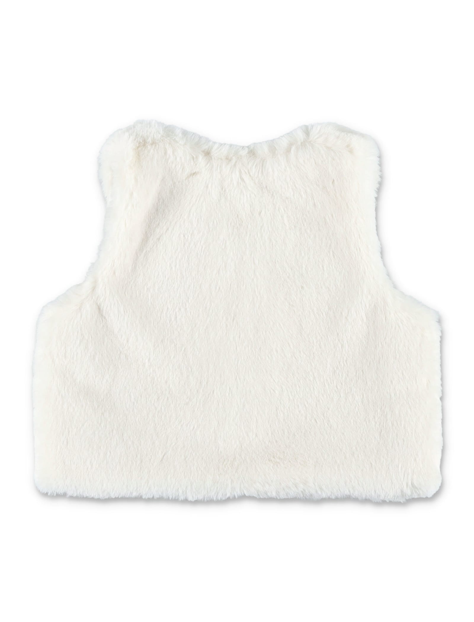 Shop Bonton Gilet Eco-fur In White
