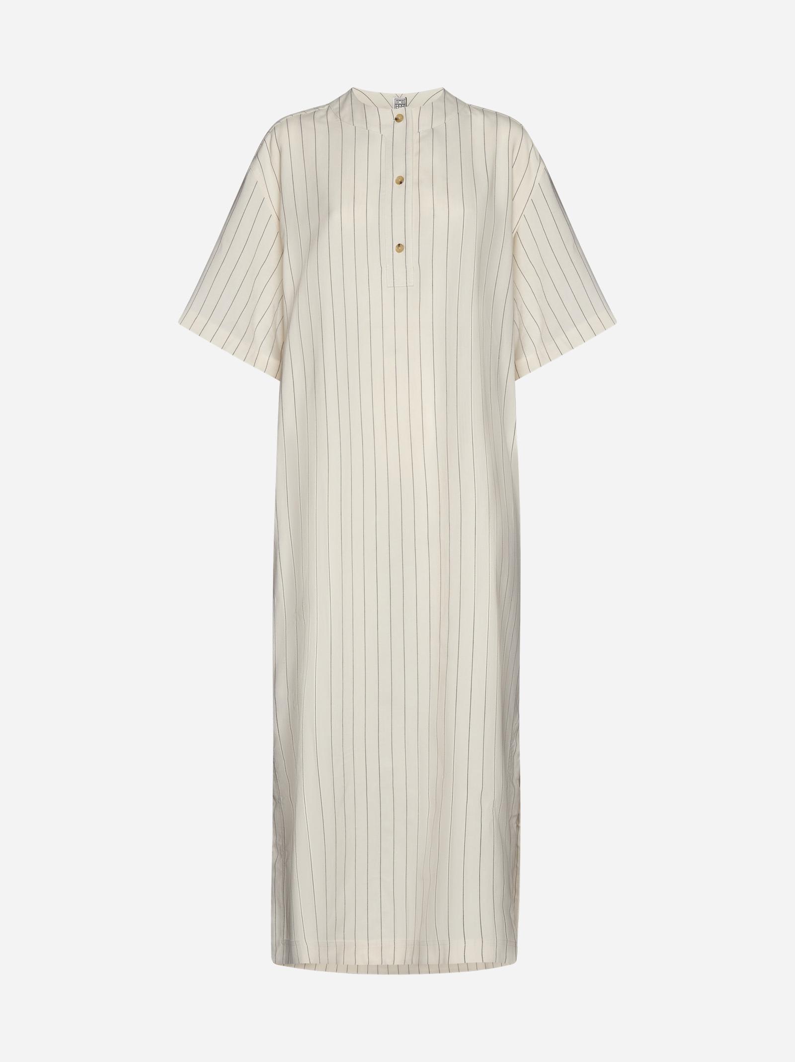 Totême Pinstriped Viscose-blend Tunic Dress