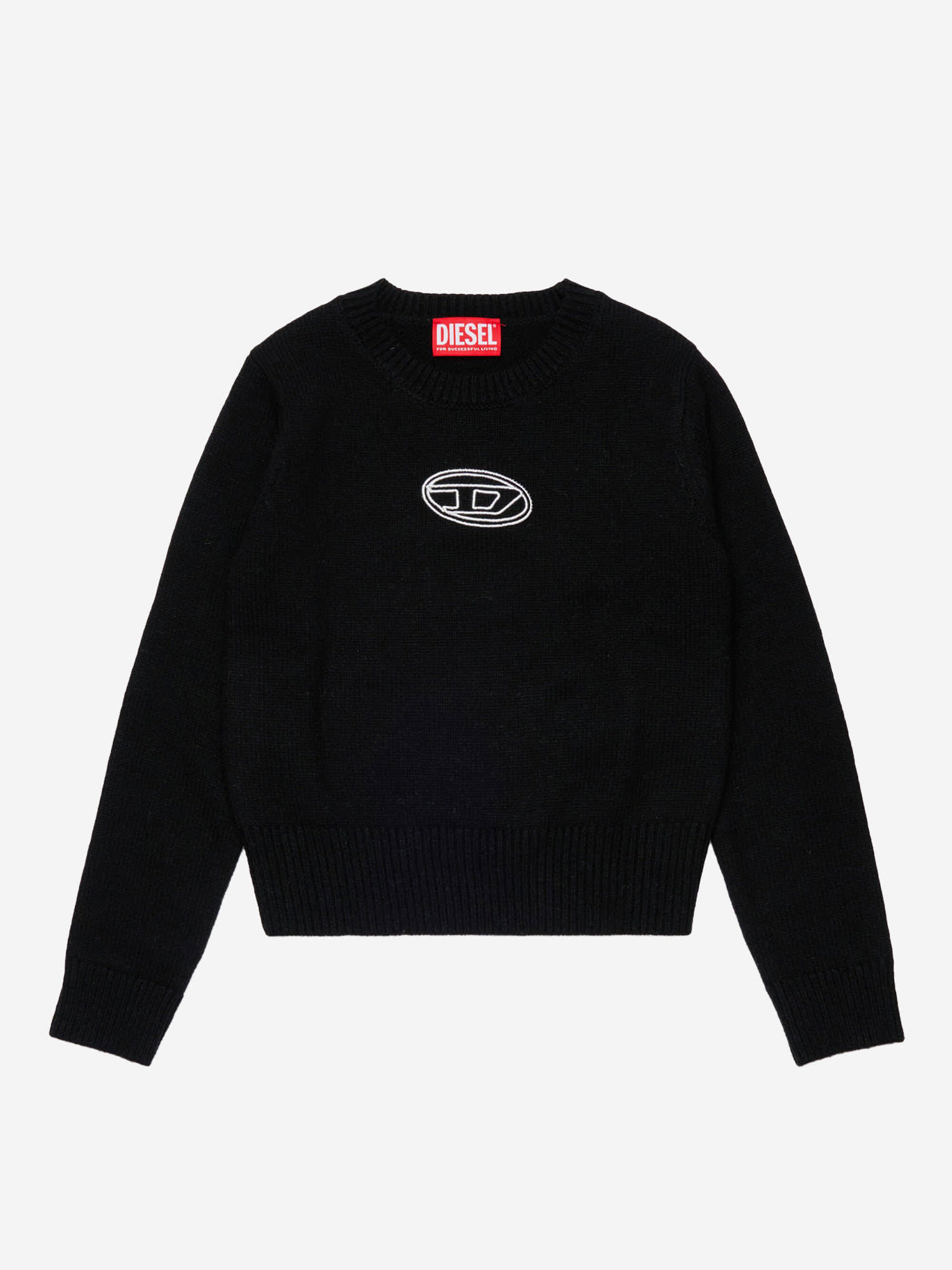 Diesel Viscose Blend Sweater With Logo In Black