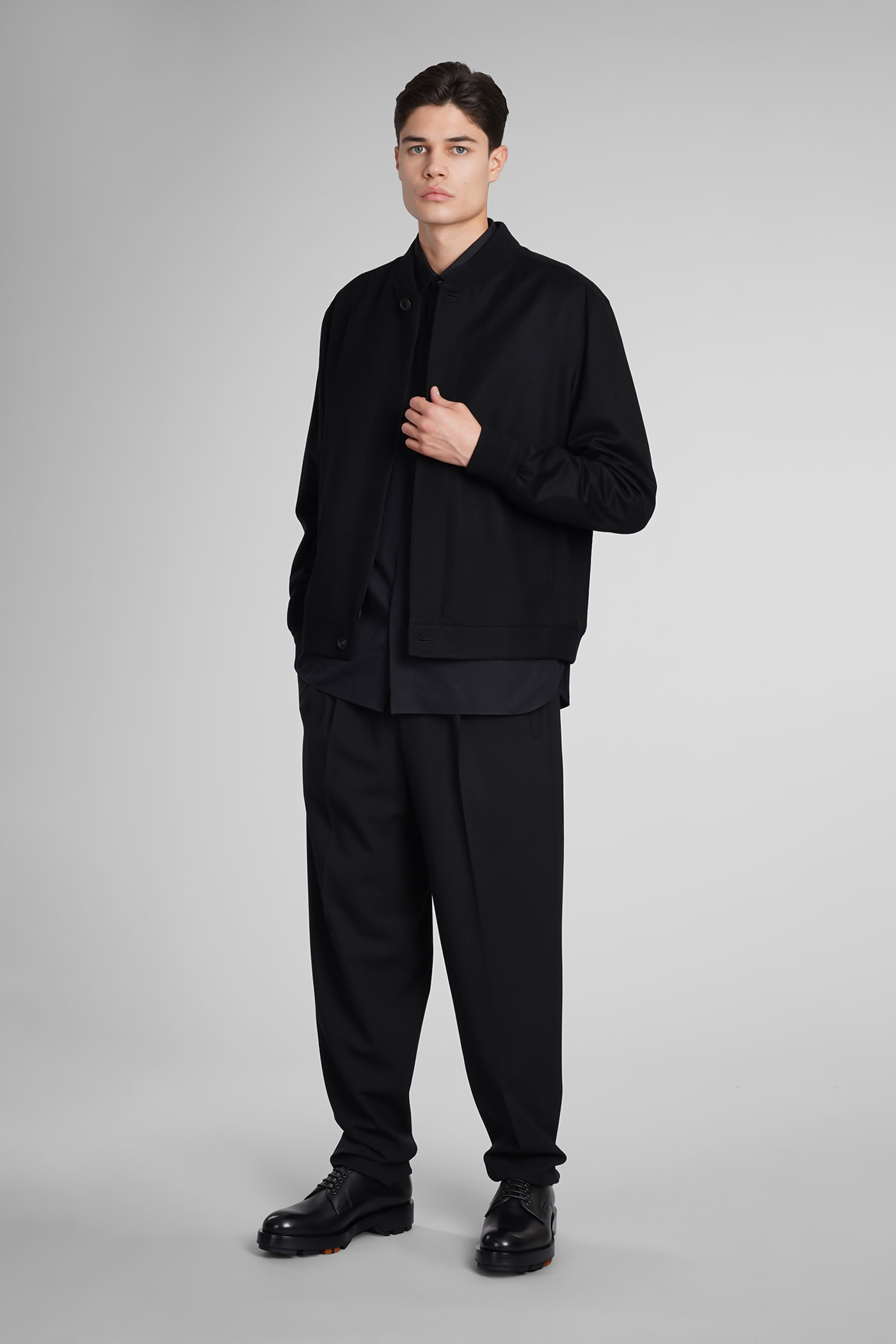 Shop Zegna Oasi Blouson Casual Jacket In Black Cashmere