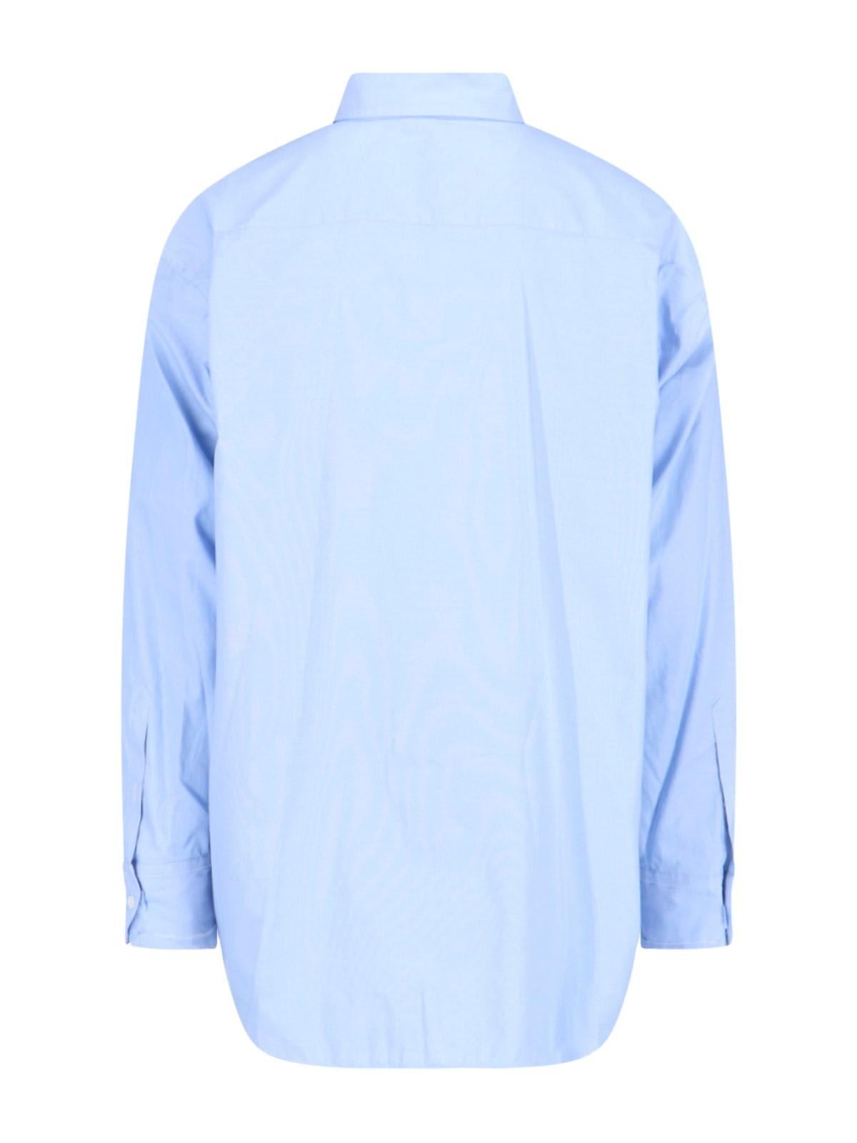 Shop Maison Margiela Oxford Shirt In Clear Blue