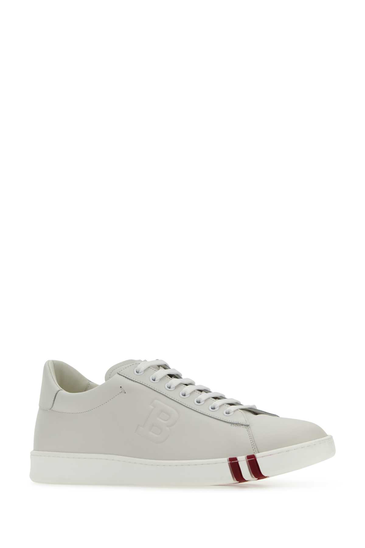 Shop Bally Chalk Leather Asher Sneakers In F607