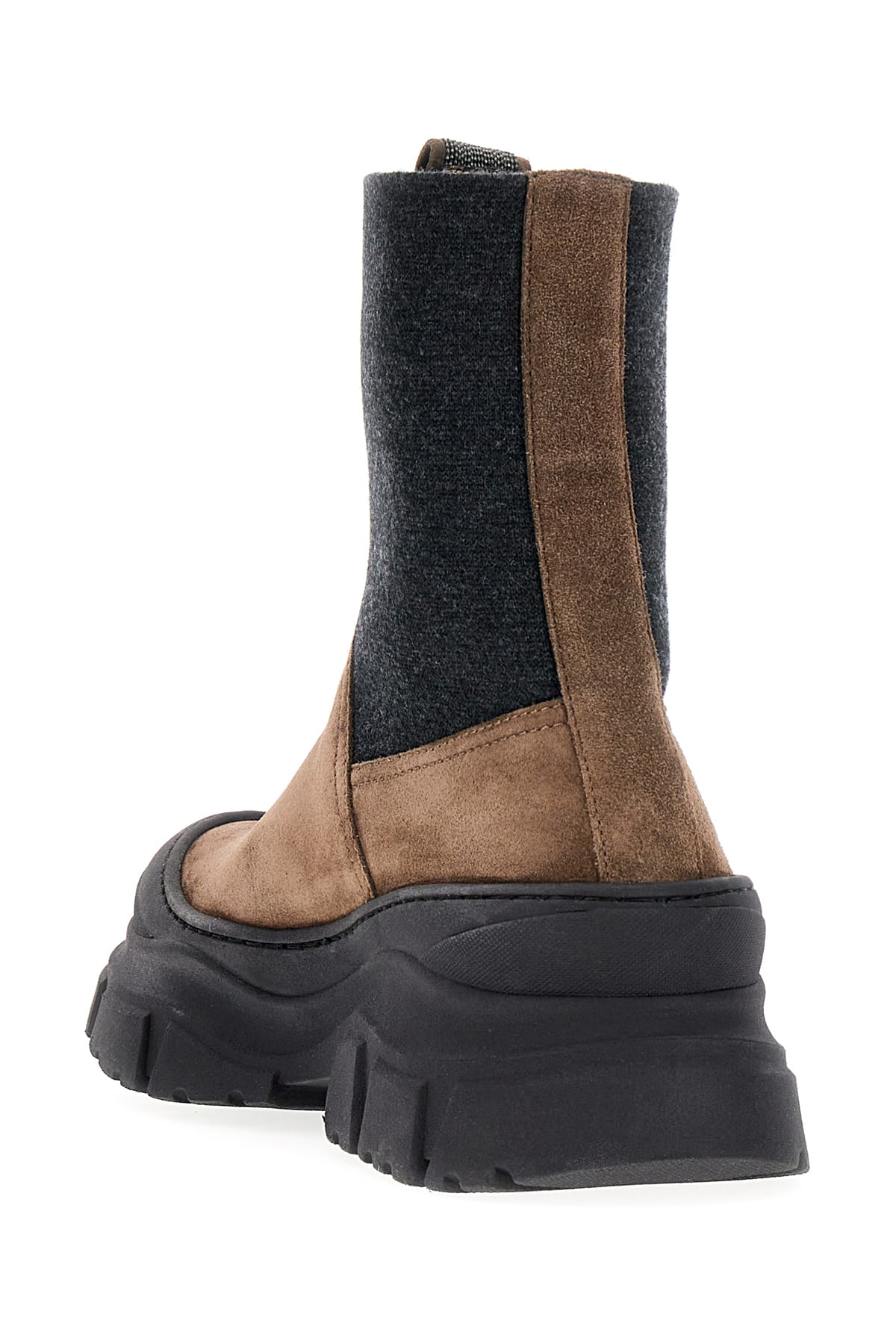 Shop Brunello Cucinelli Brown Suede Ankle Boots In C8769