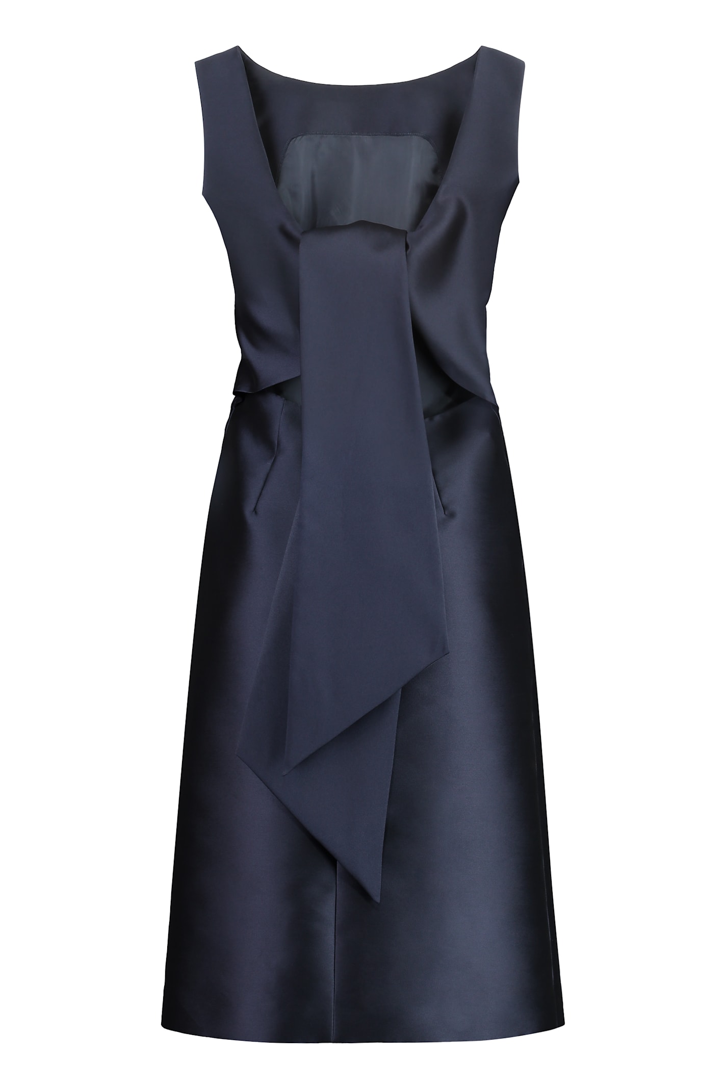 Alberta Ferretti Bow Detail Dress In Blue
