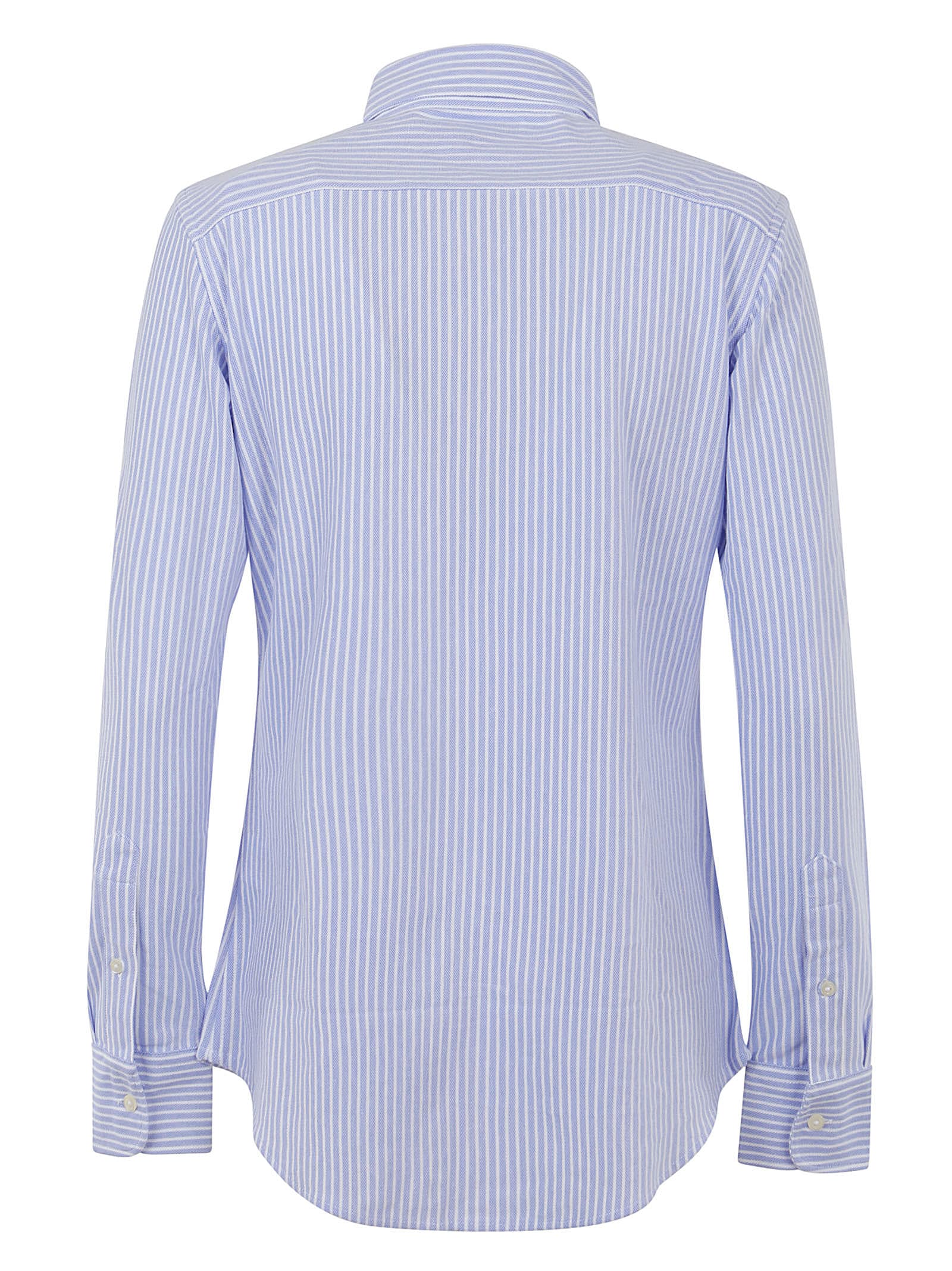 Polo Ralph Lauren Striped Long-sleeve Shirt In Harbor Island Blue White