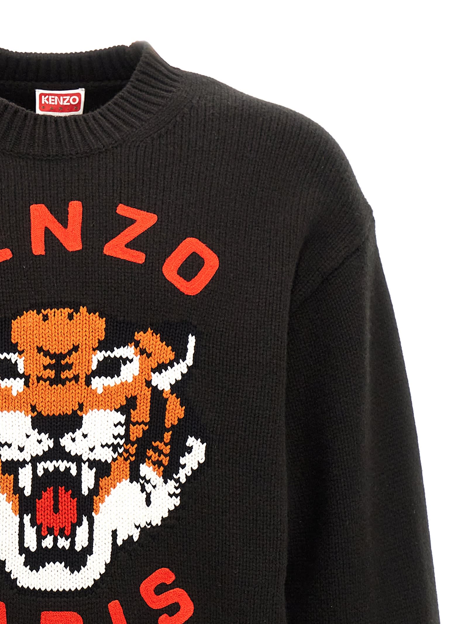 Shop Kenzo Rws Lucky Tiger Sweater In Black