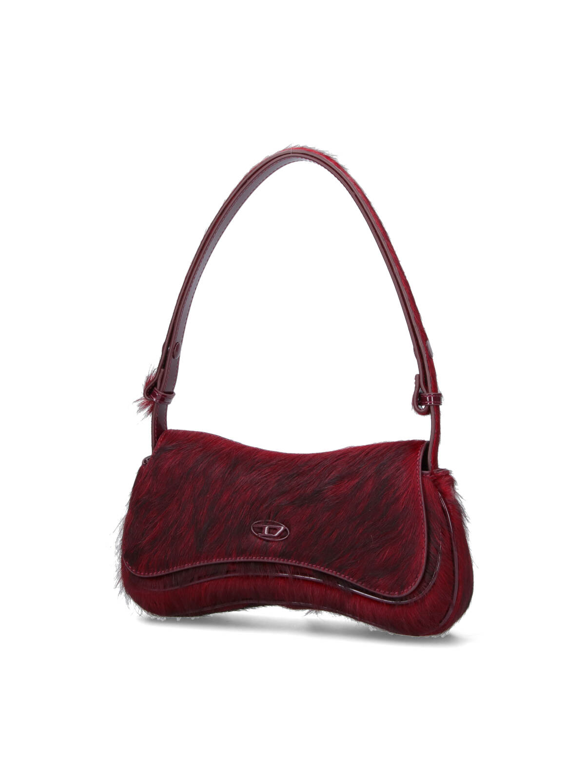 Diesel Pony Hair Bag Play Clutch In Burgundy