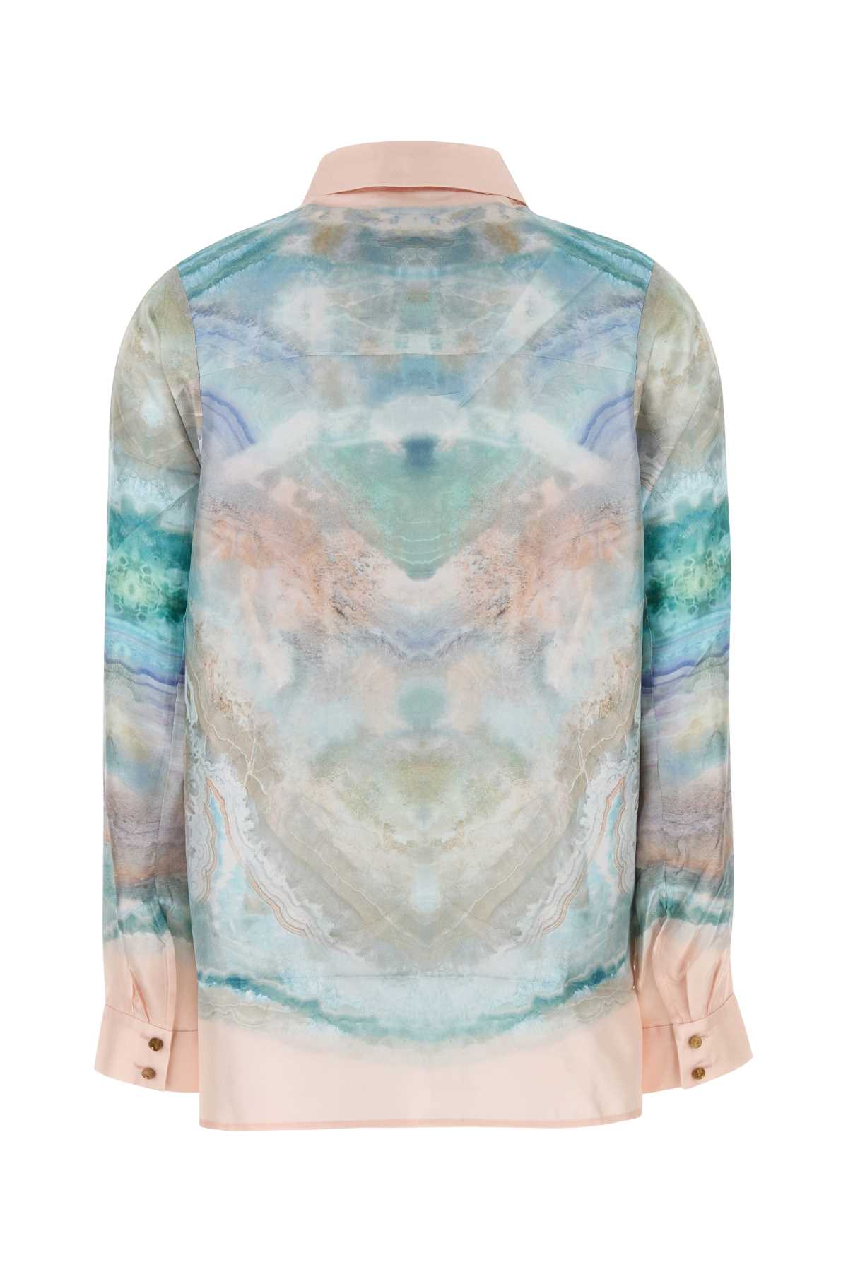 Zimmermann Womens Illuminate Printed Relaxed-fit Silk Shirt Blue Agate Xl In Blueagate