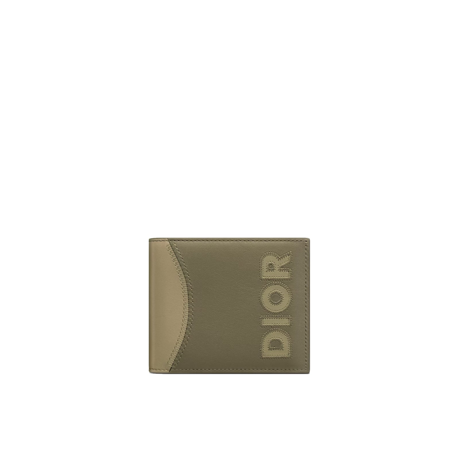 Shop Dior Logo Leather Wallet In Green