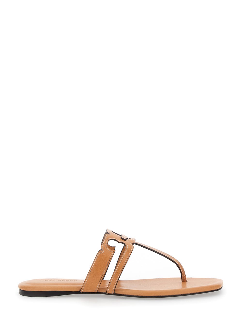 Tory Burch Brown Leather Sandals In Beige