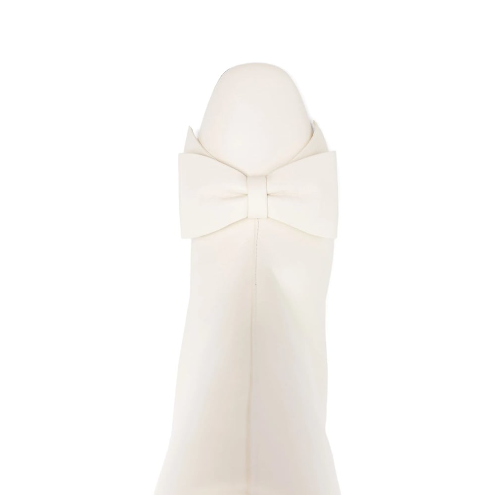 Valentino Leather Mid-calf Boots Featuring Bow Detail In Multi