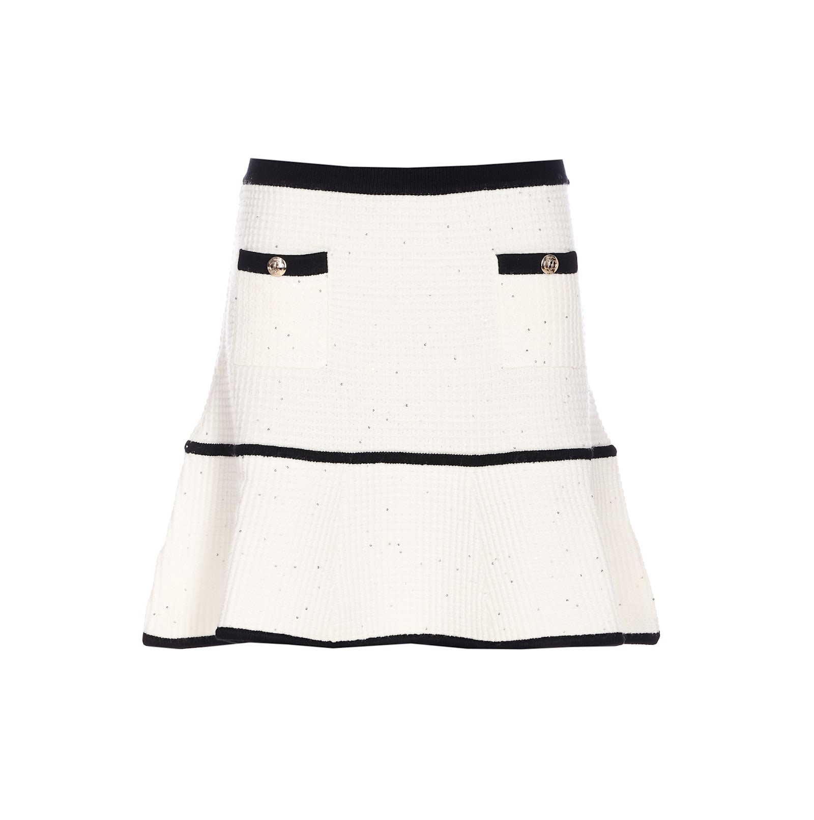 Liu •jo Mini Boucle Skirt In White