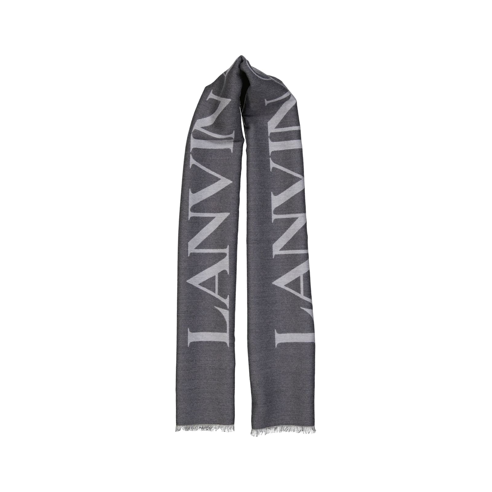 Lanvin P00058- Wool And Silk Scarf Women In Gray