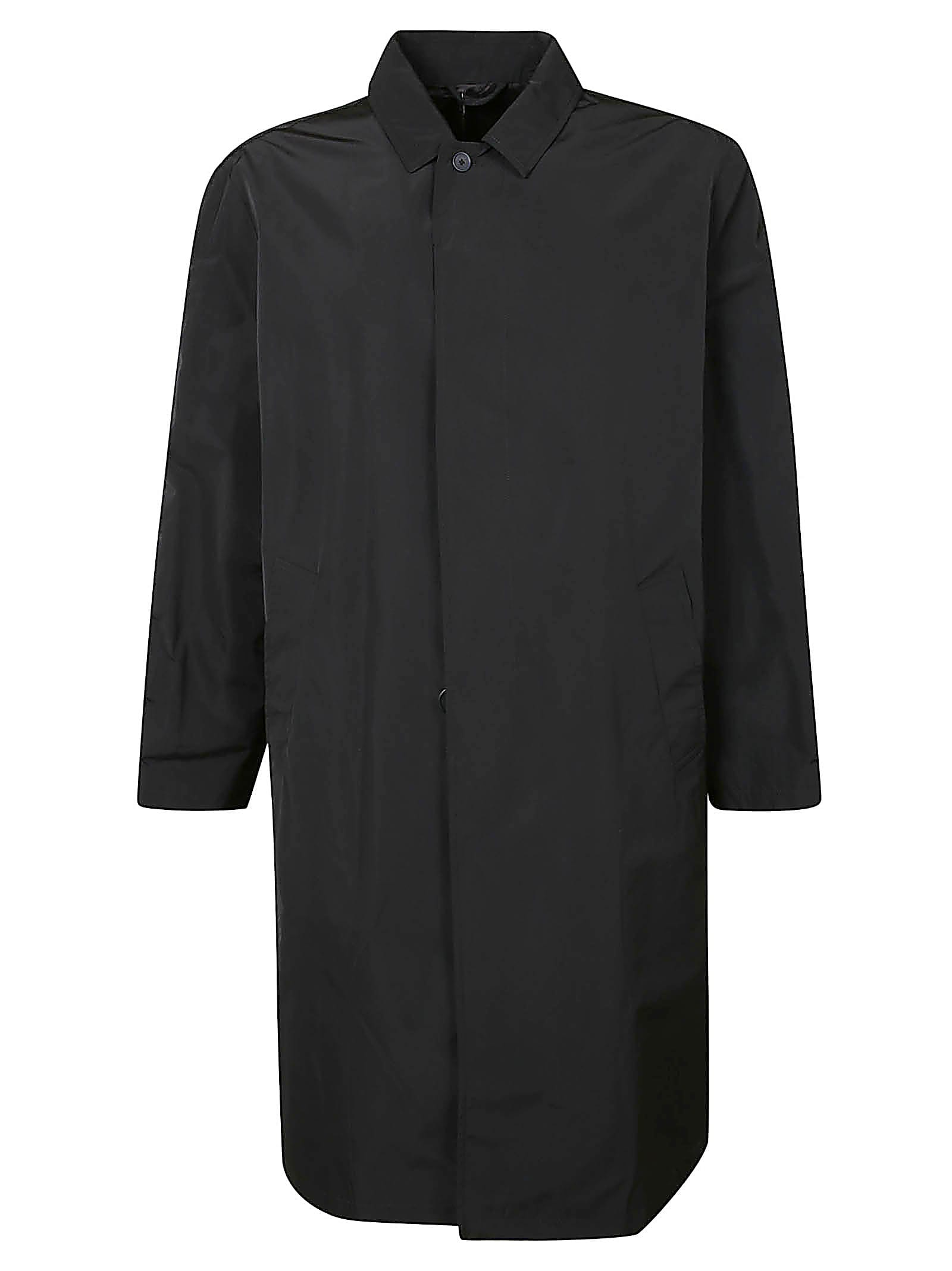 Shop Maison Flaneur Single-buttoned Plain Long Coat In Black