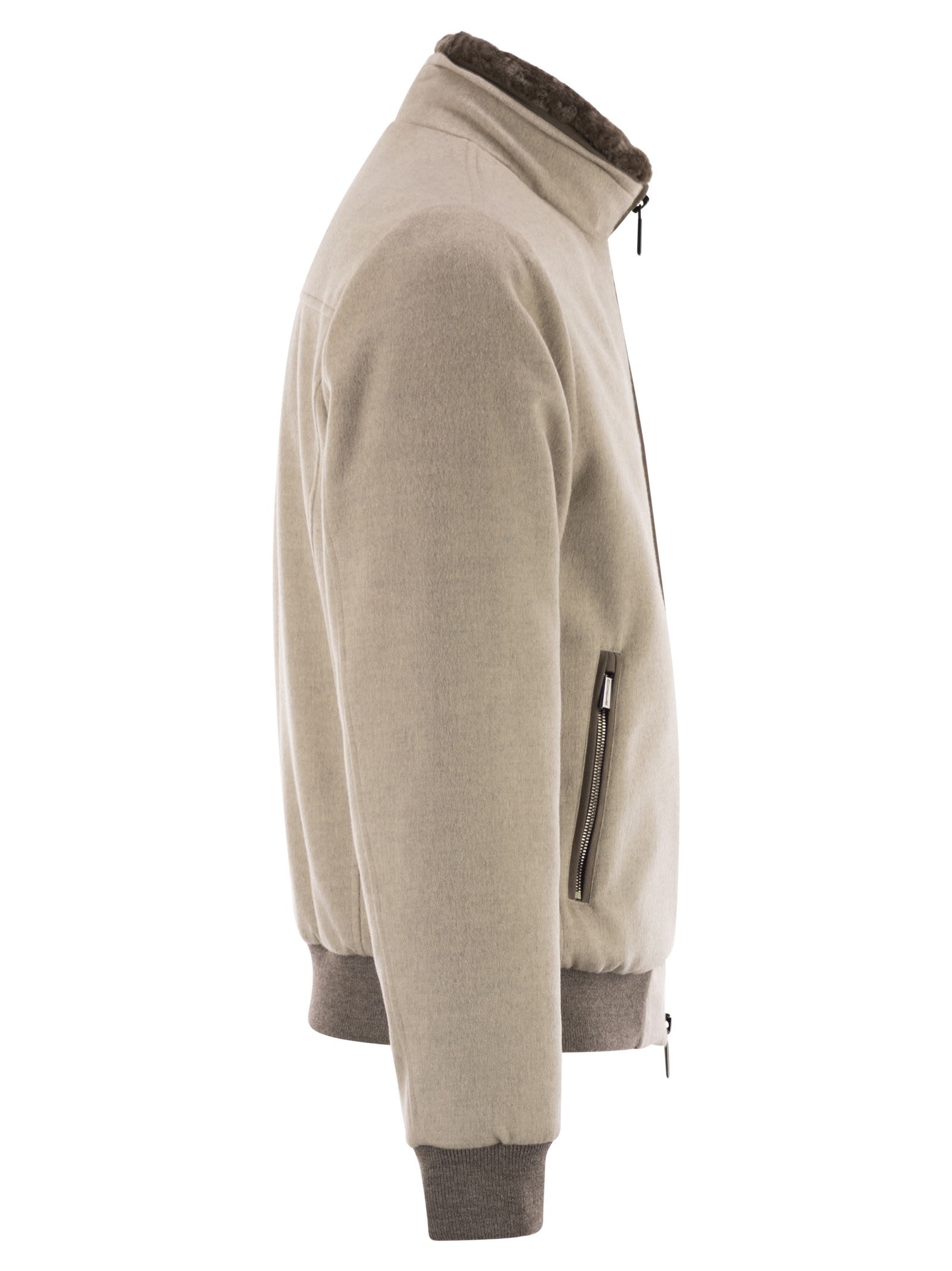 Moorer Long-sleeved Down Jacket In Neutral
