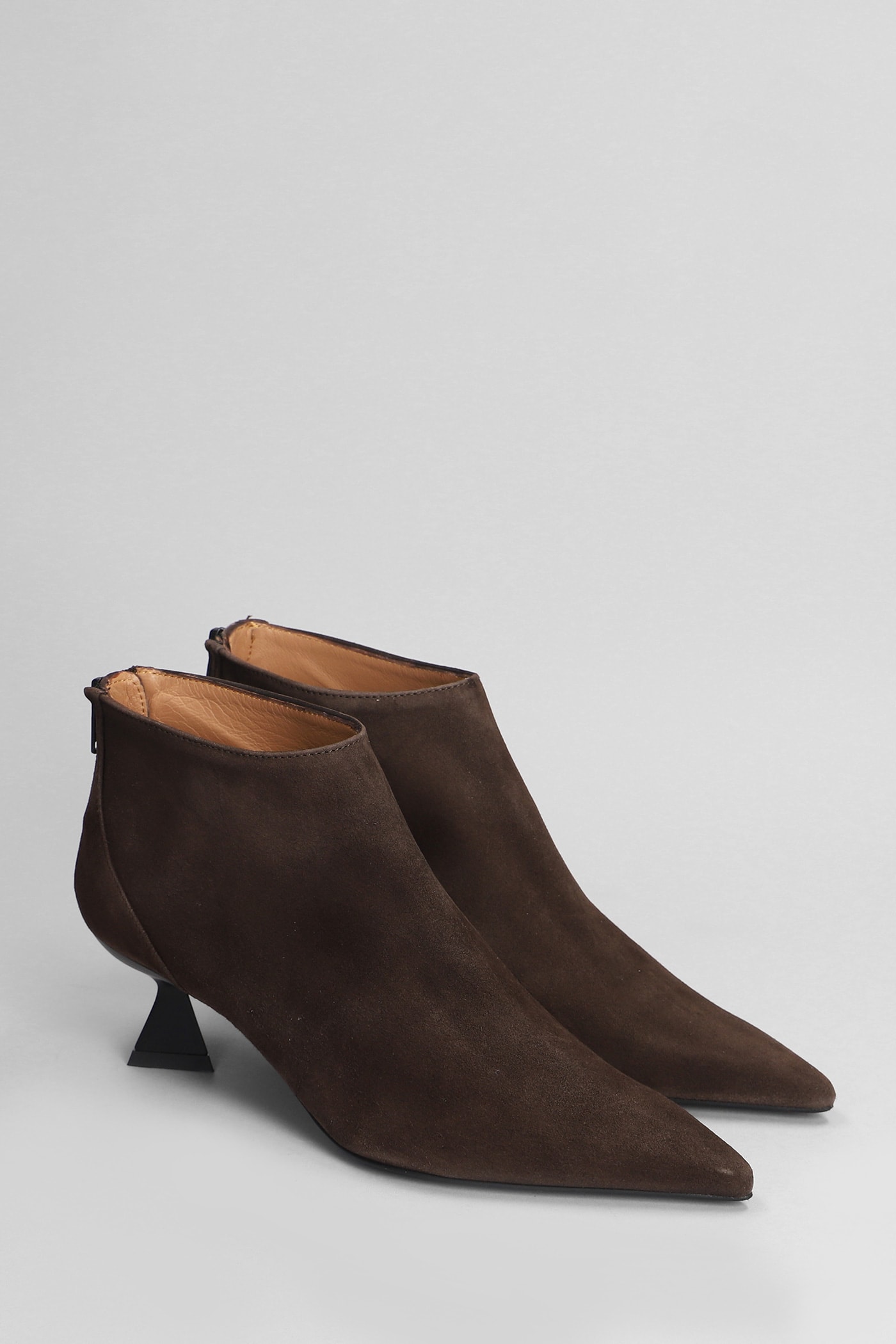 Shop Roberto Festa Esta High Heels Ankle Boots In Brown Suede