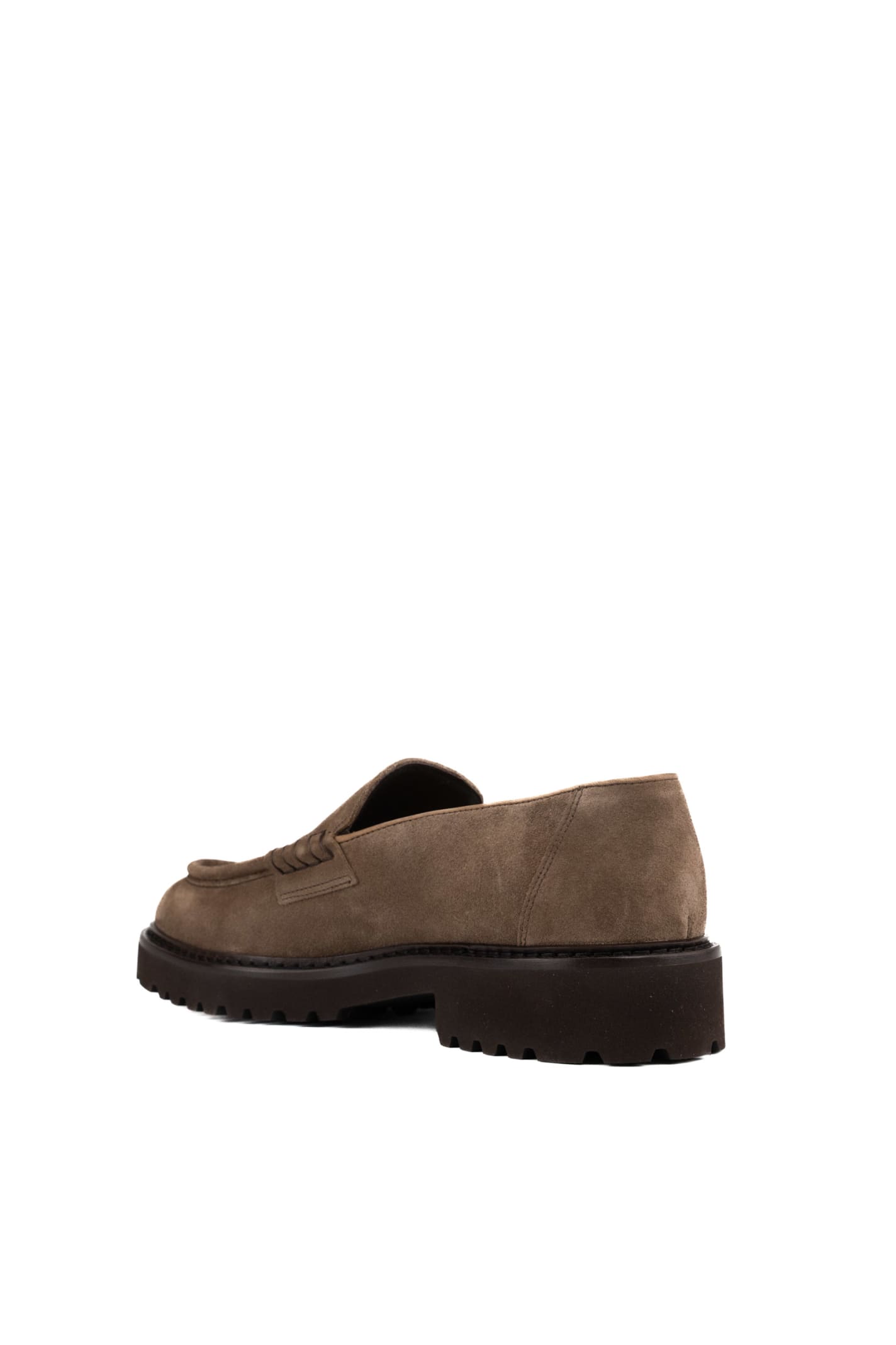 Shop Doucal's Suede Moccasins In Visone Cacao+f.do T.moro