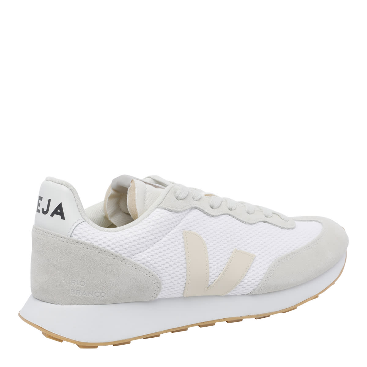 Veja Rio Branco Suede-paneled Mesh Trainers In White