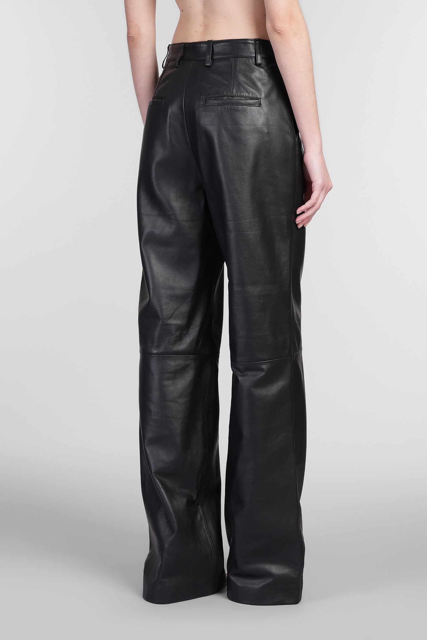 Giuseppe Di Morabito Pants In Black Leather In Black