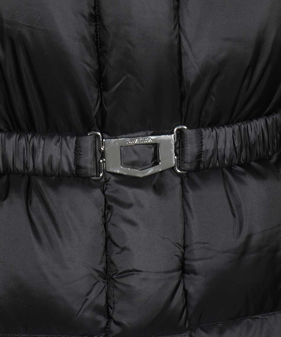 Shop Duvetica Belted Hooded Long Down Jacket In Black