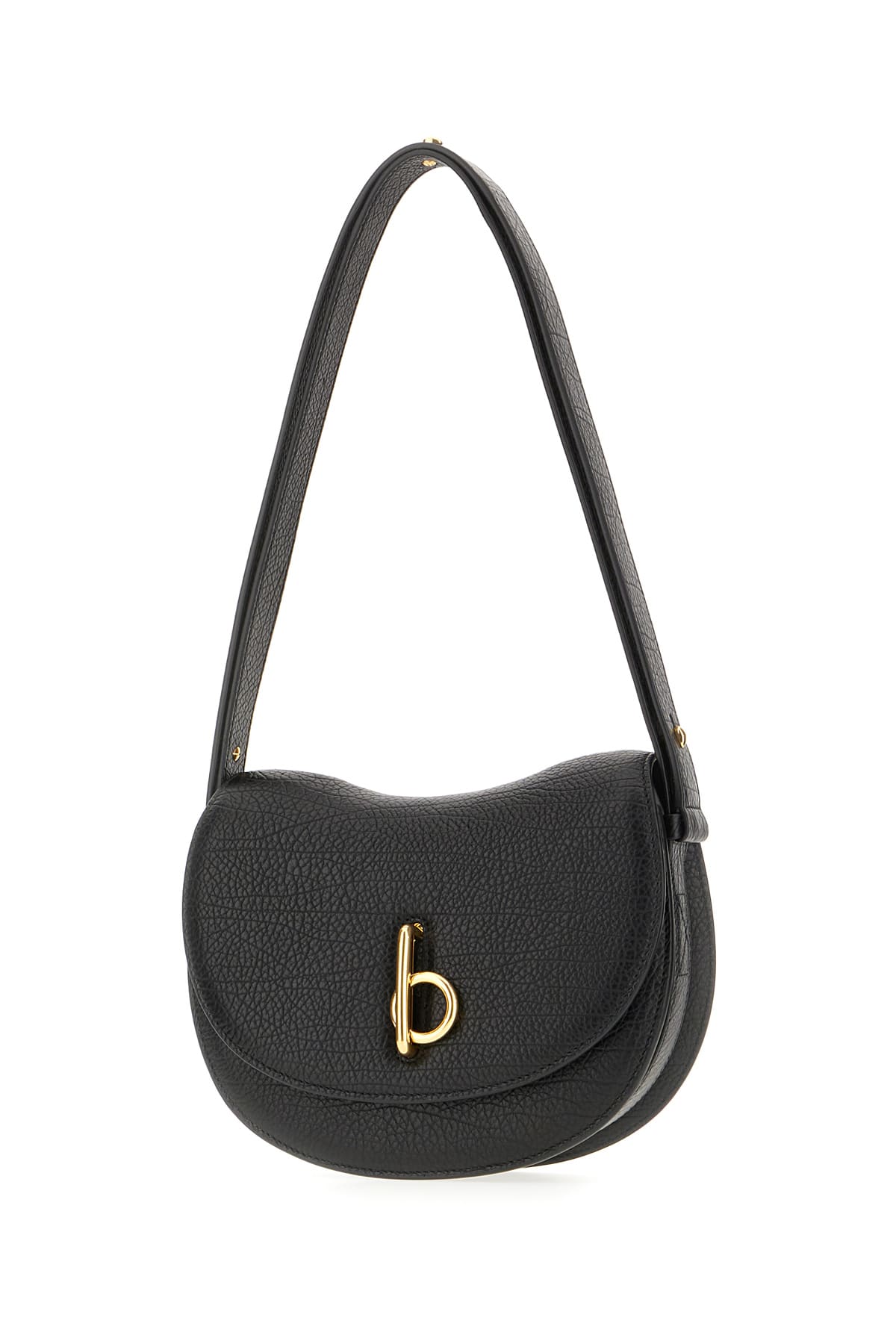 Shop Burberry Black Leather Medium Rocking Horse Shoulder Bag