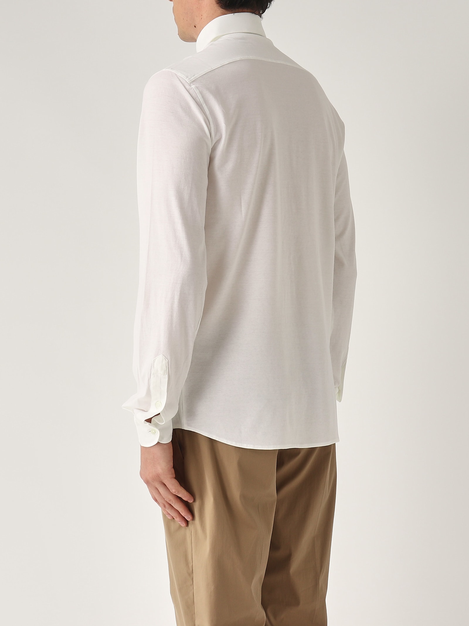 Filippo De Laurentiis Camicia M/l Basica In Crepe Cotton Shirt In White
