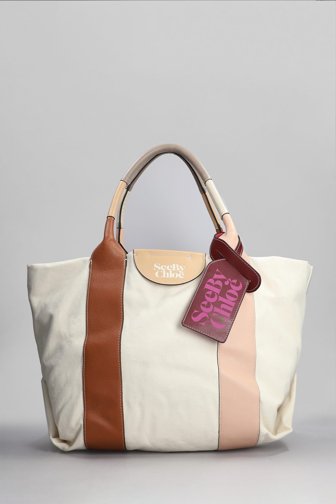 See by Chloé Laetizia Tote In Leather Color Canvas