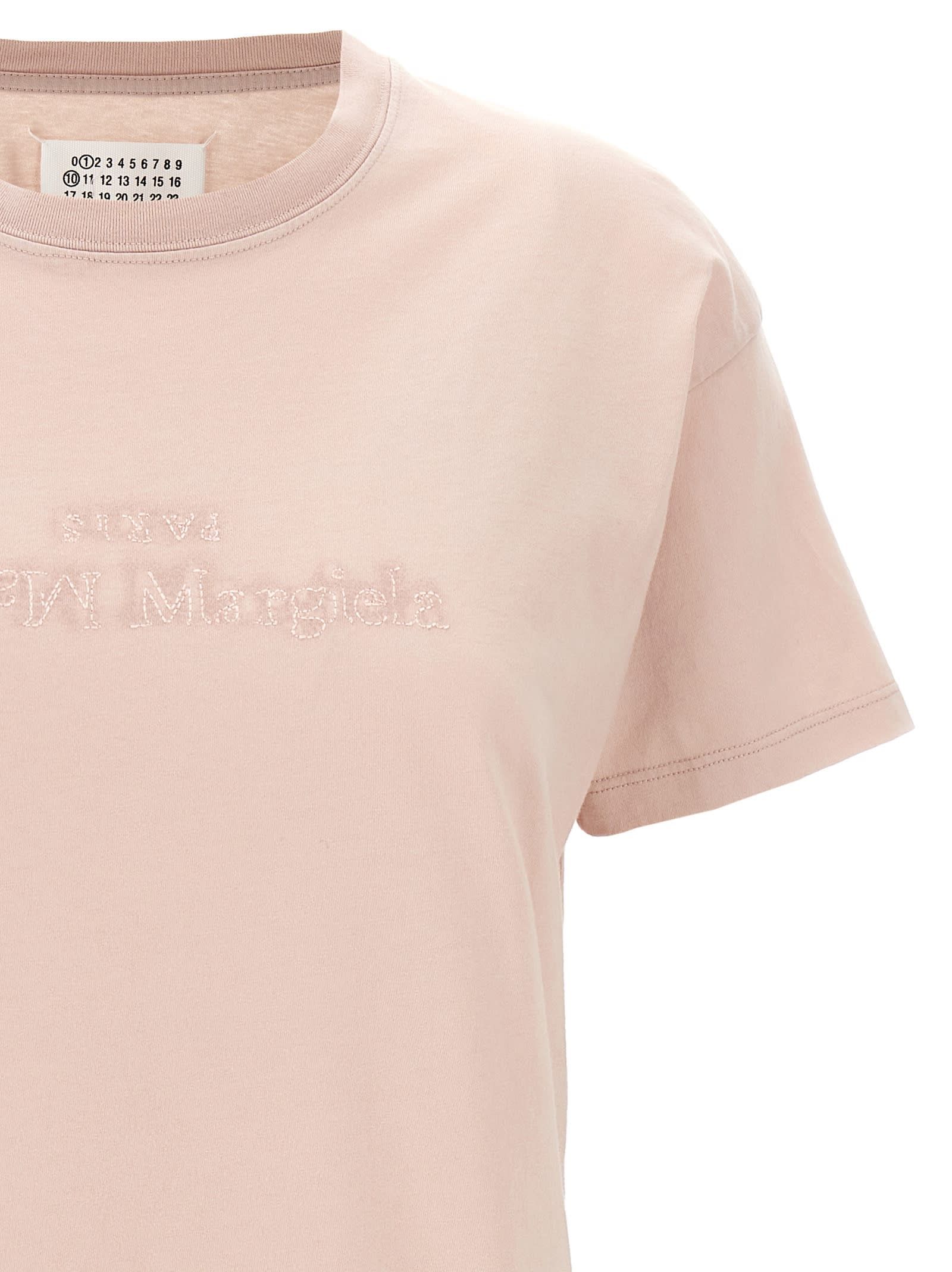 Shop Maison Margiela Logo Embroidery T-shirt In Pink