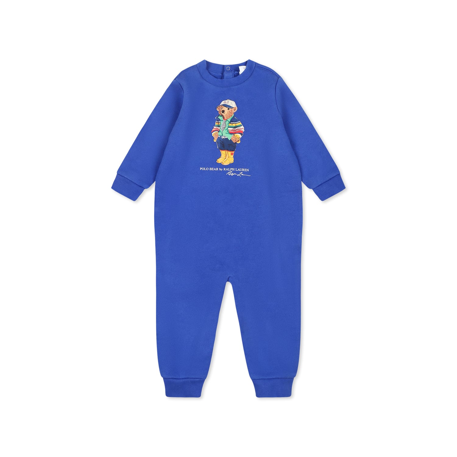 Ralph Lauren Light Blue Babygrow For Baby Boy With Polo Bear