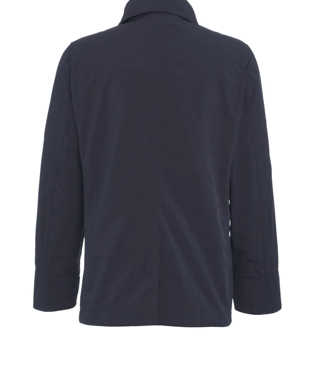 Add Double-breasted Nylon Pea Coat In Blue
