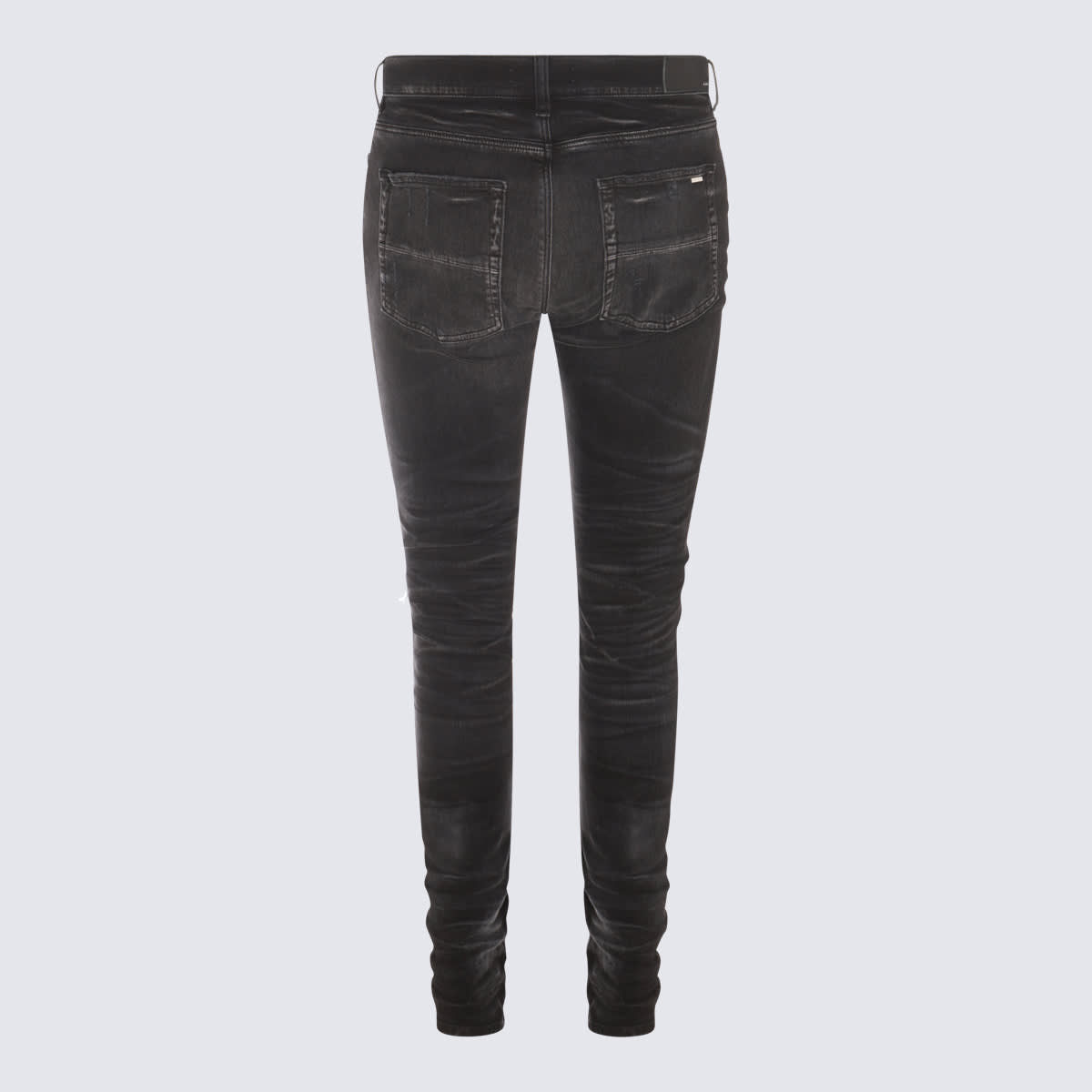 Shop Amiri Grey Cotton Denim Jeans In Faded Black