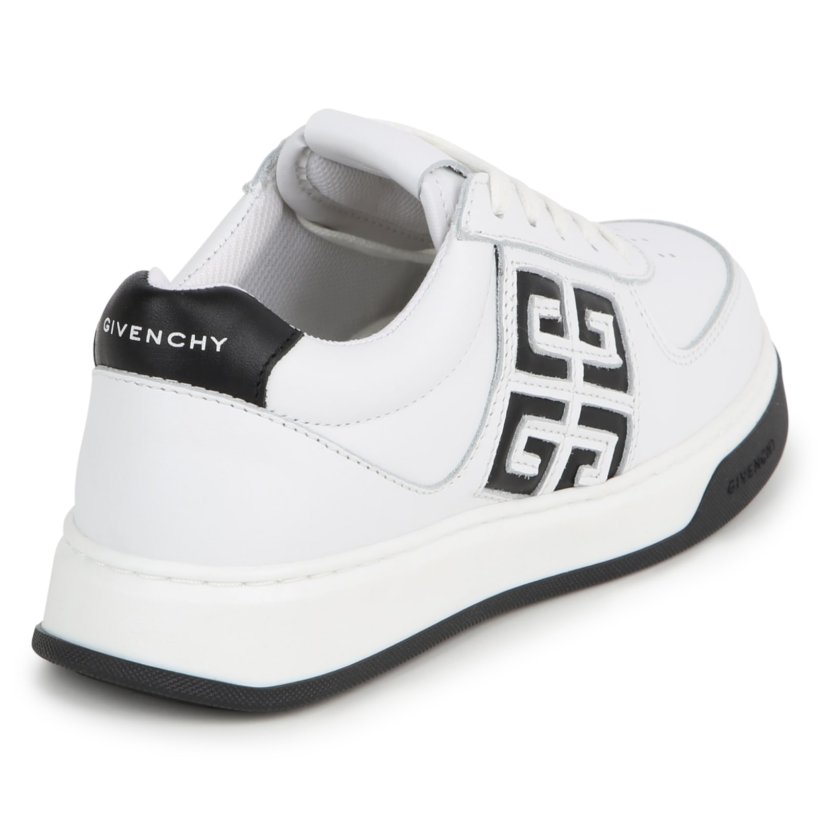 Shop Givenchy 4g Leather Sneakers In Bianco