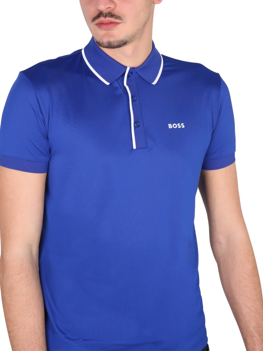 Shop Hugo Boss Polo With Logo In Blue
