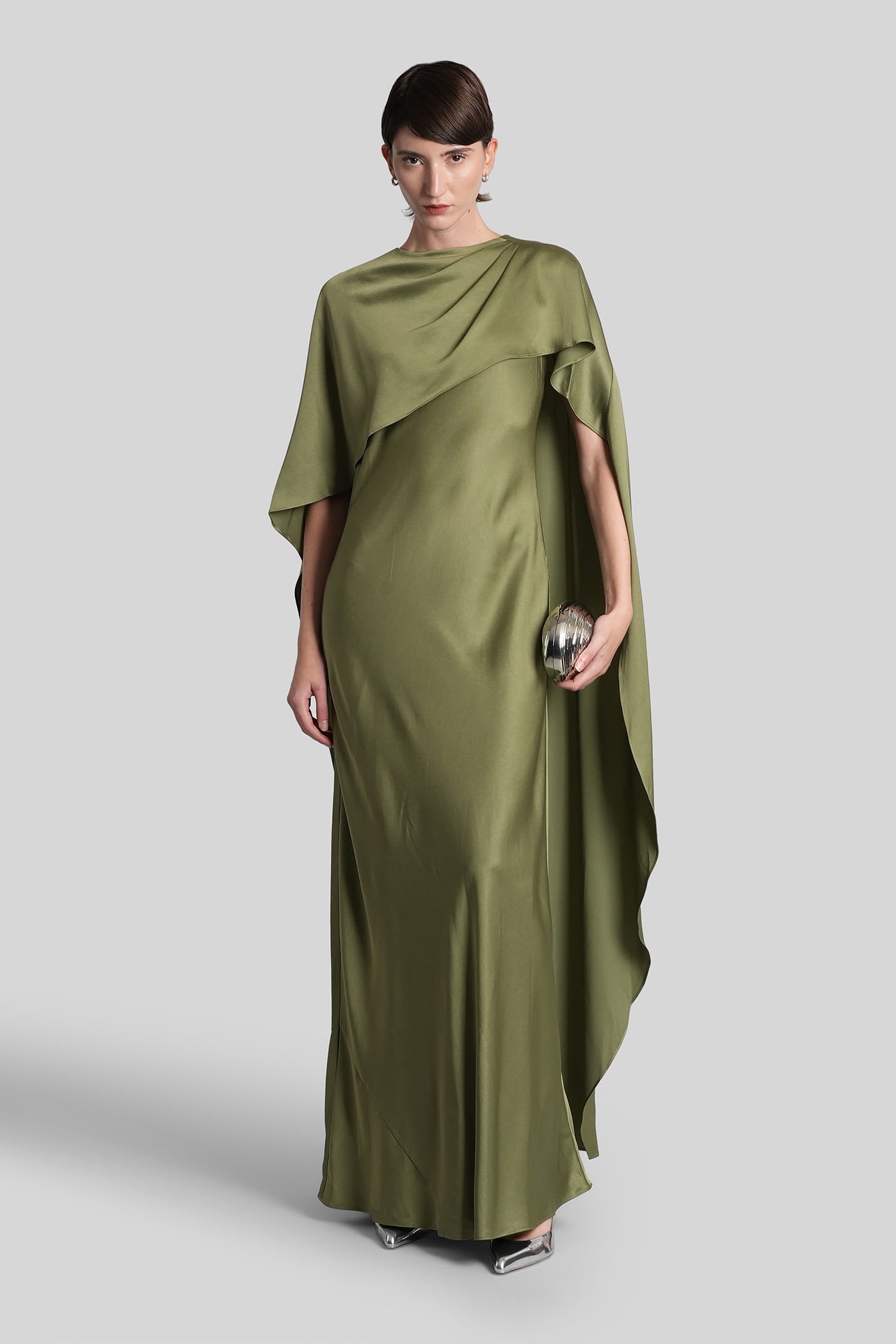 Simkhai Izel Long Dress In Green Acetate