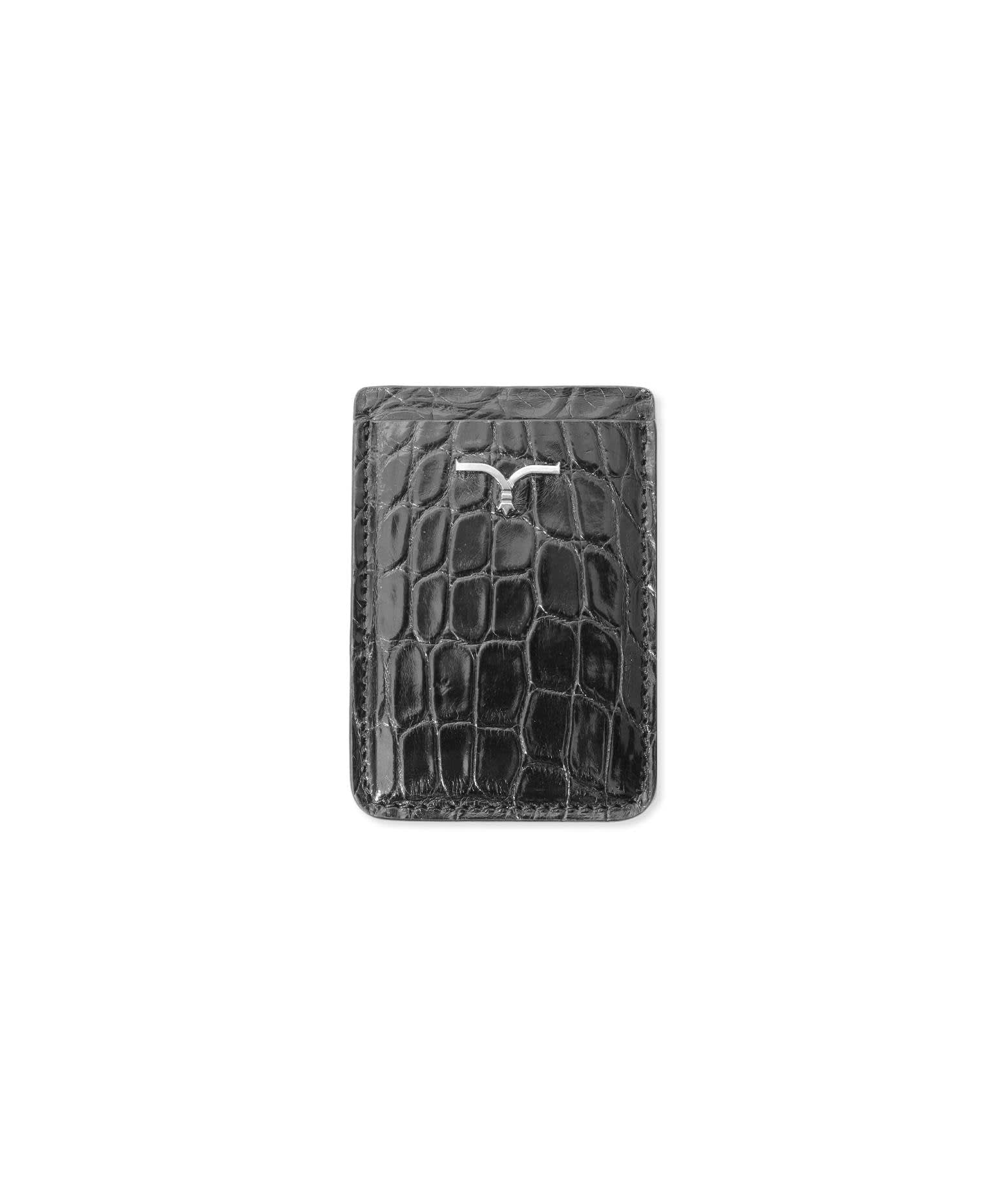 Larusmiani Magnetic Credit Card Holder Accessory In Black
