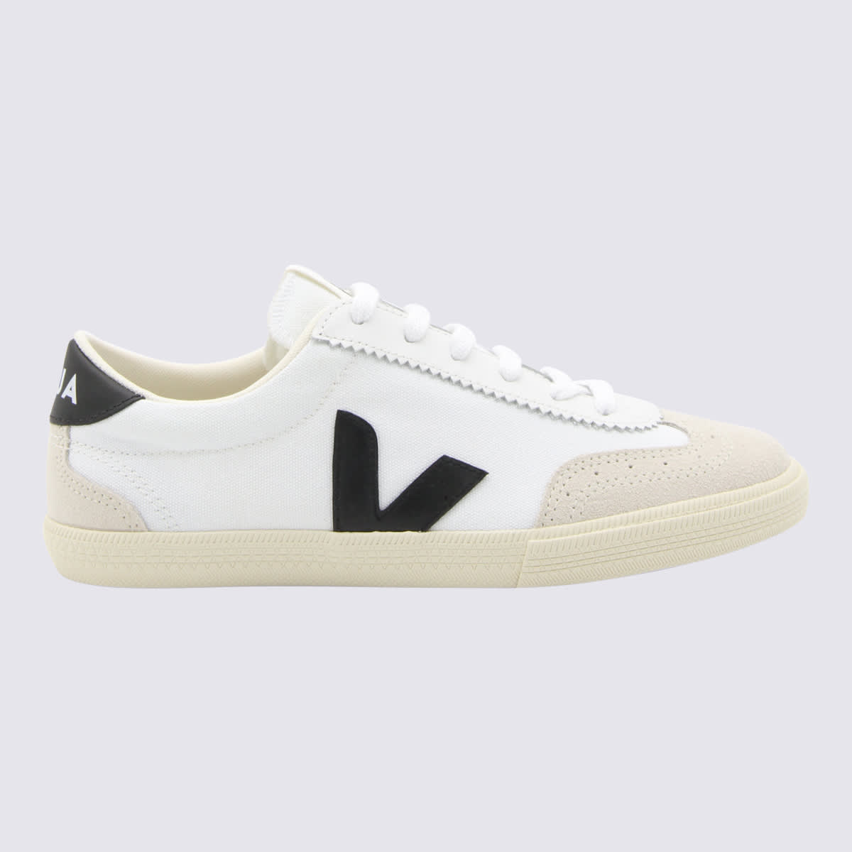 Shop Veja White Leather Sneakers In White_black