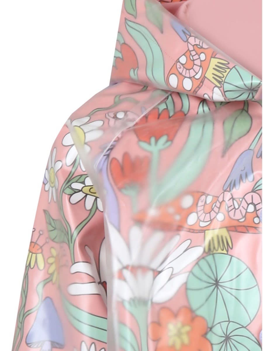 Stella Mccartney Long-sleeved Printed Raincoat In Multicolour