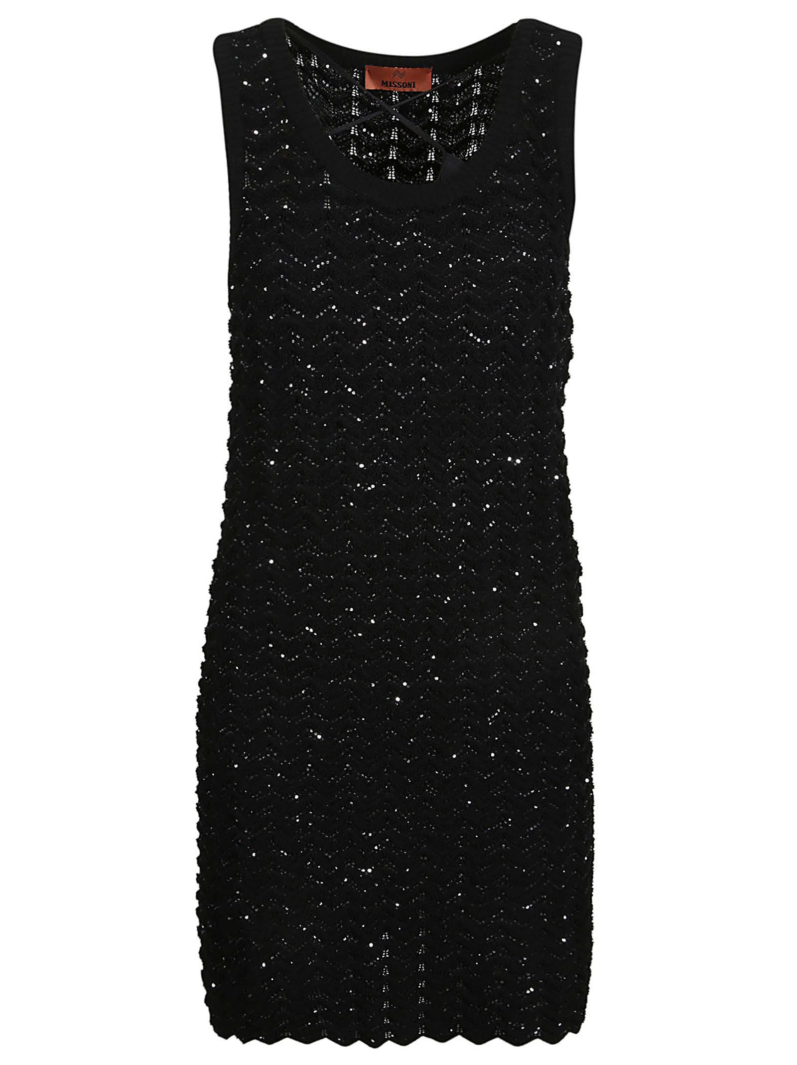Missoni Sleeveless Short Dress In Black
