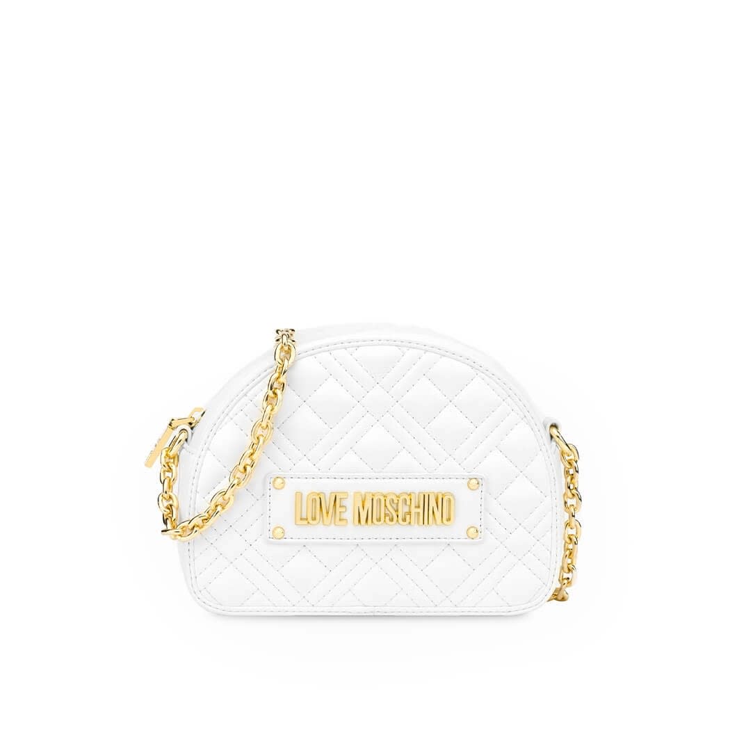 Love Moschino Quilted White Small Crossbody Bag