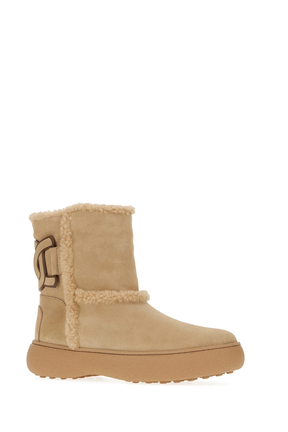 Shop Tod's Cappuccino Suede Ankle Boots In Tabaccoconchiglia