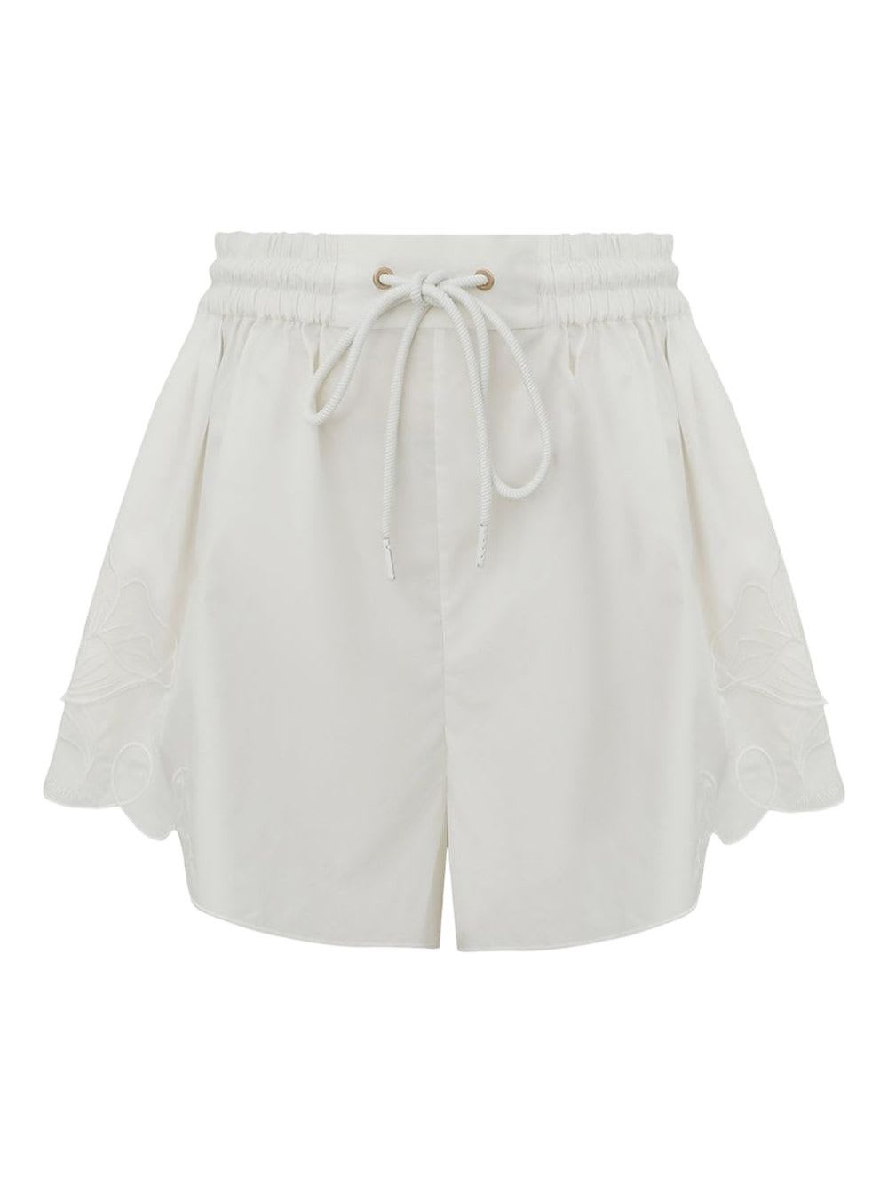 Zimmermann Daylight Cotton Shorts In White