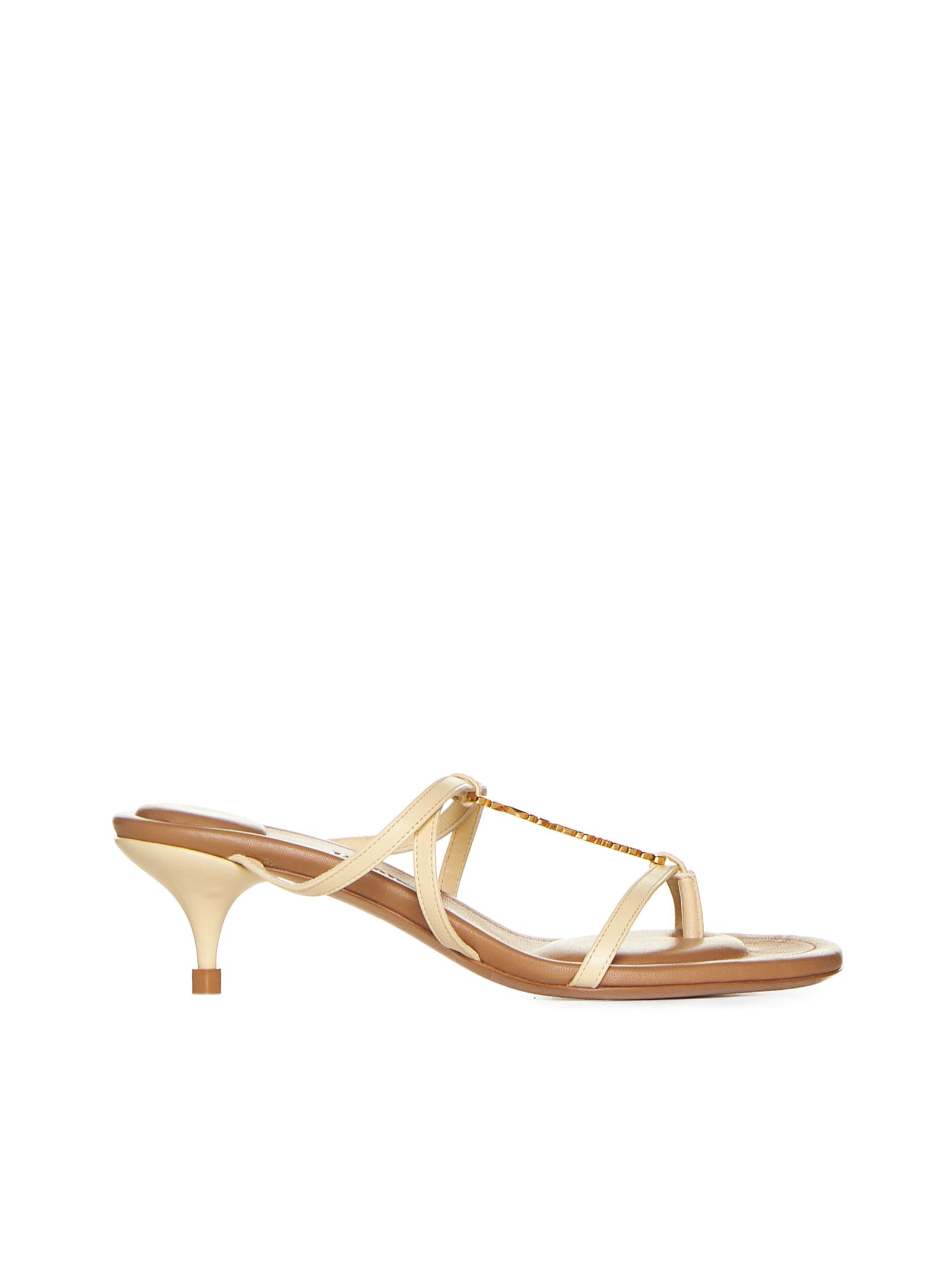 Shop Jacquemus Sandals In Ivory