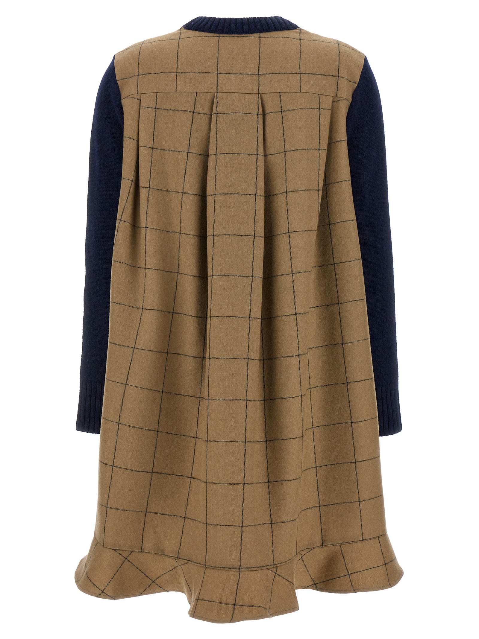 Shop Sacai Windowpane Dress In Multicolor