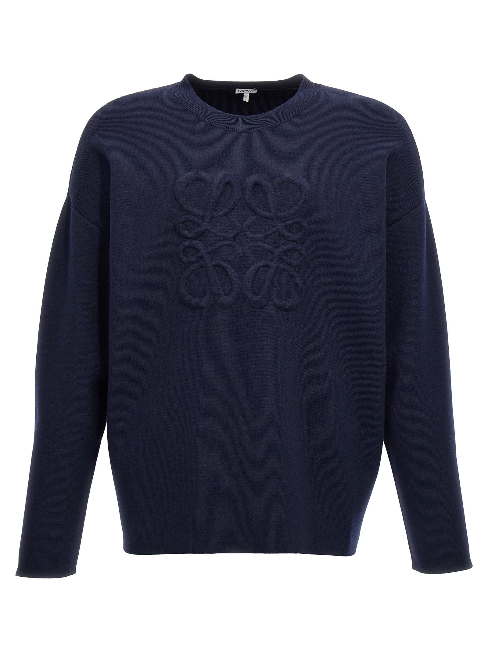 Shop Loewe Anagram Sweater In Blue