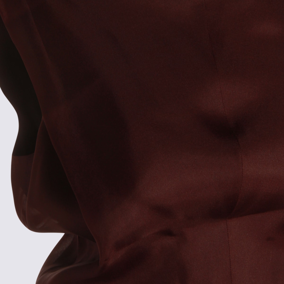 Khaite Brown Silk Dress In Burgundy