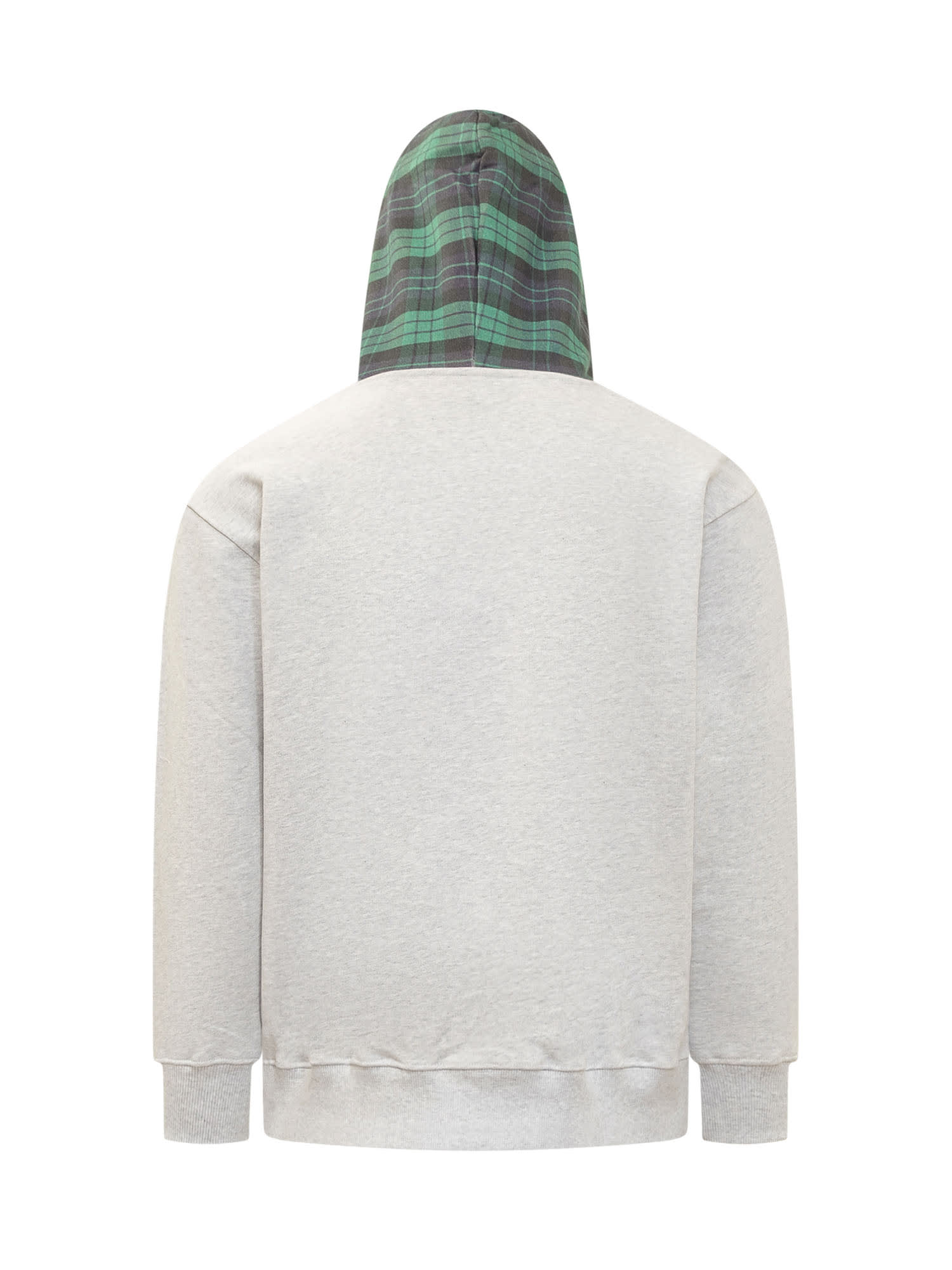 Shop Drôle De Monsieur Tartan Hoodie In Grey