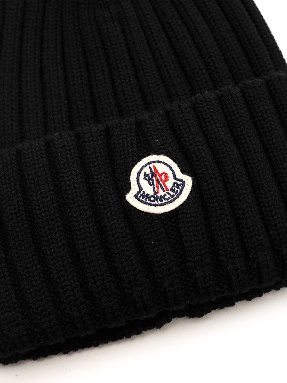 Shop Moncler Virgin Wool Beanie In Black